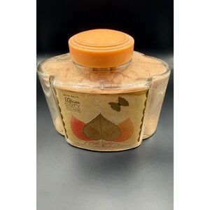 Vintage L'Origan de Coty Bath Salts Glass Jar 12.70 oz Peach Cap Collectible NEW